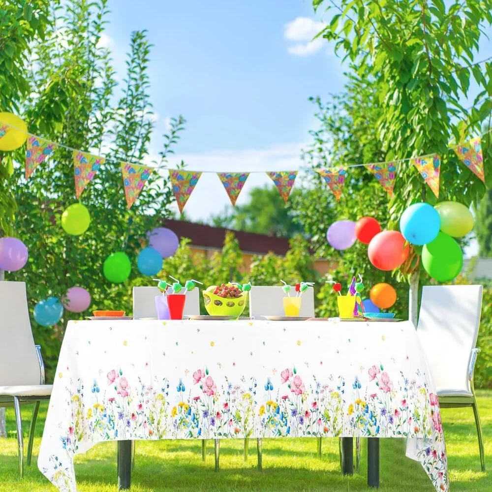 Plastic Floral Table Covers 54x108” - Ideal for Holidays and Celebrations